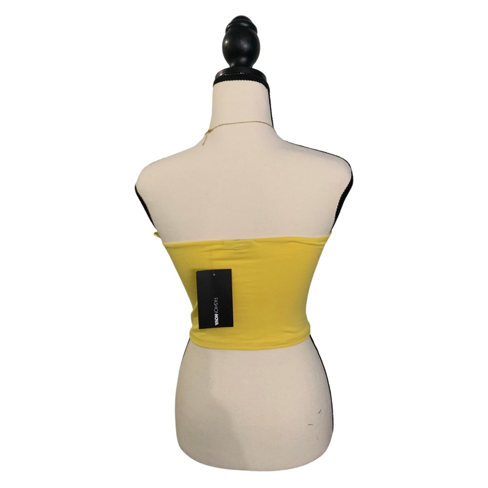Yellow Ruched Tube top - Picture 3 of 3